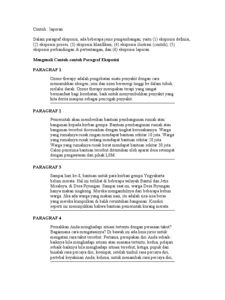 Contoh Paragraf Eksposisi | PDF