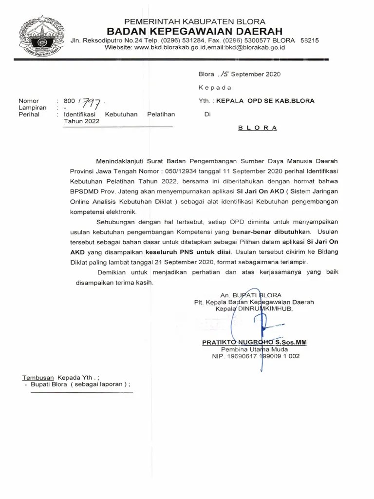 Identifiksi Kebutuhan Diklat Tahun 2022 | PDF