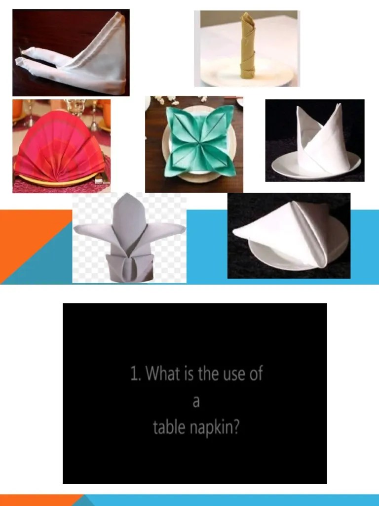 7 Basic Napkin Folding PDF Nature