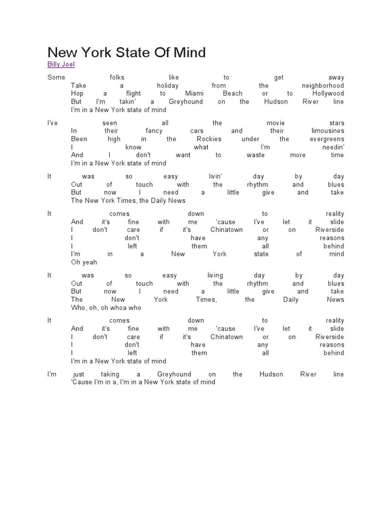 New York State Of Mind Songs Written Song Recordings Produced