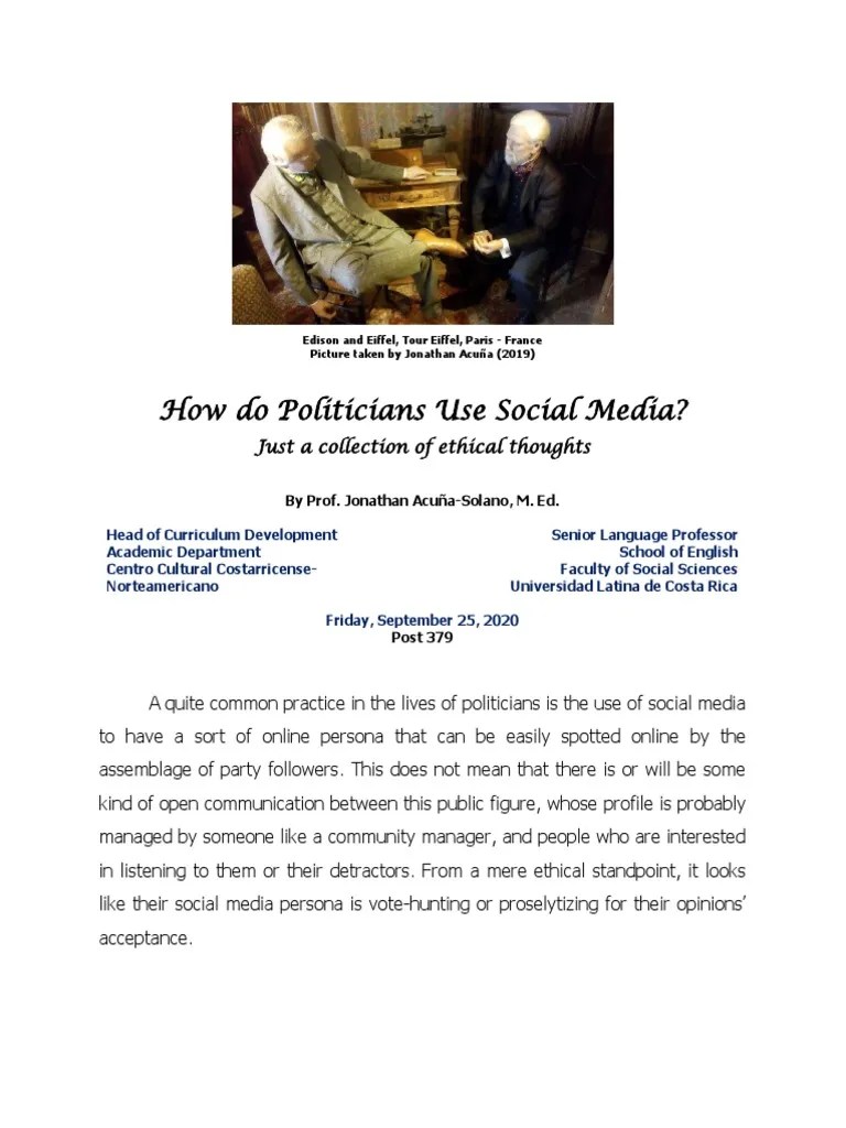 How Do Politicians Use Social Media PDF Social Media Popular