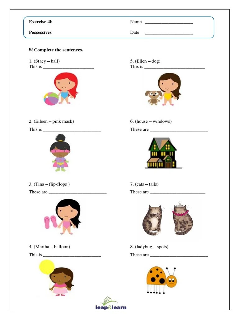 Practicing Possessives: A Grammar Exercise on Forming Possessive Nouns