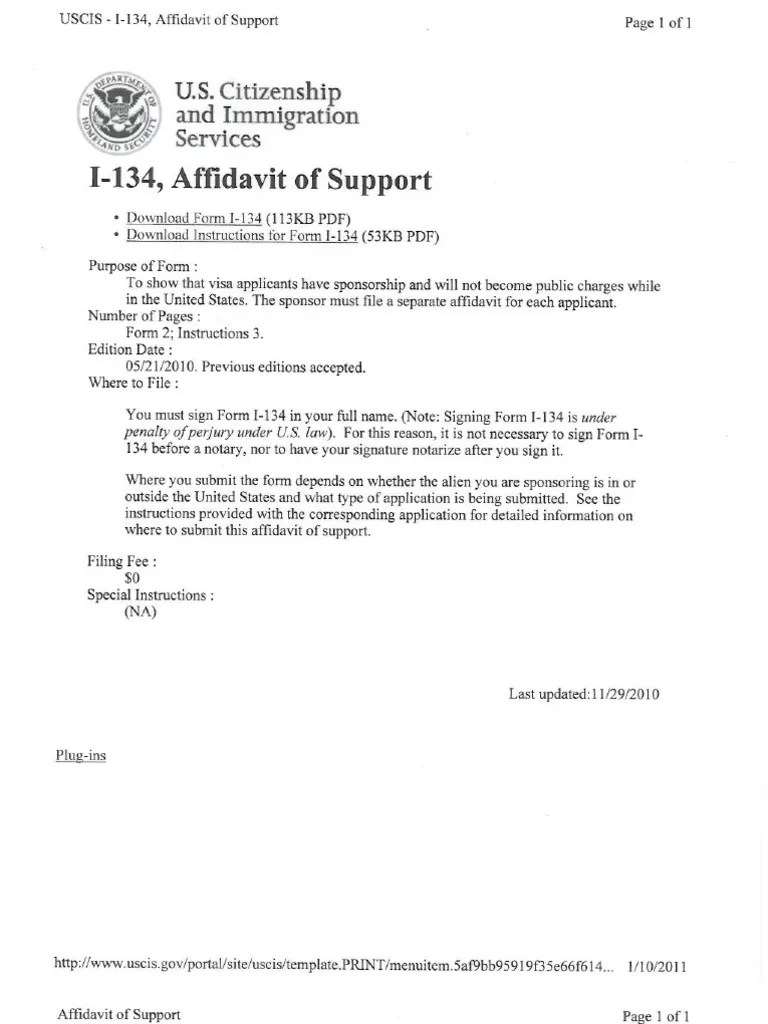 Affidavit of support