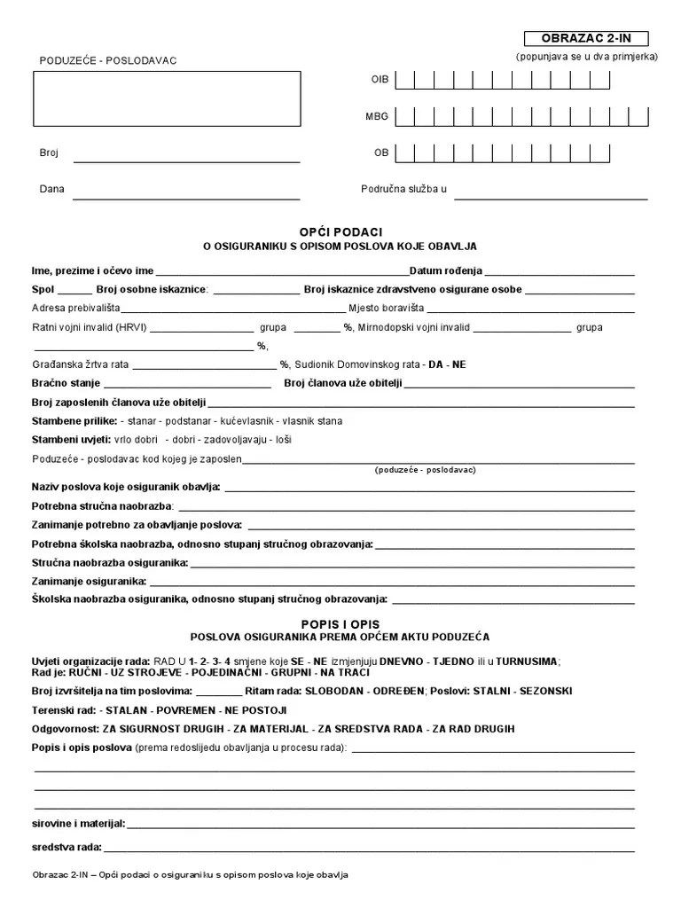 Obrazac 2 in PDF PDF