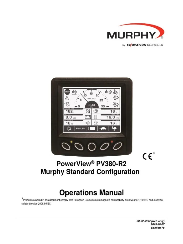Operations Manual Powerview Pv380R2 Murphy Standard Configuration