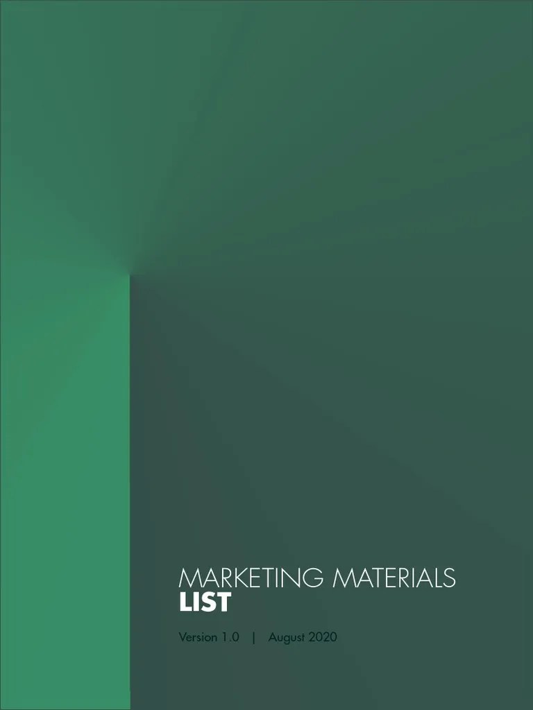 Marketing Materials List PDF Envelope Social Media