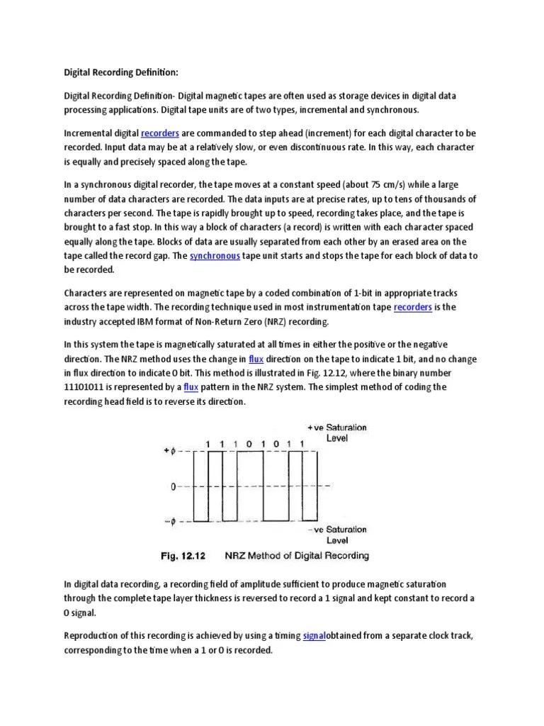 Digital Recording Definition Recorders PDF Operational Amplifier
