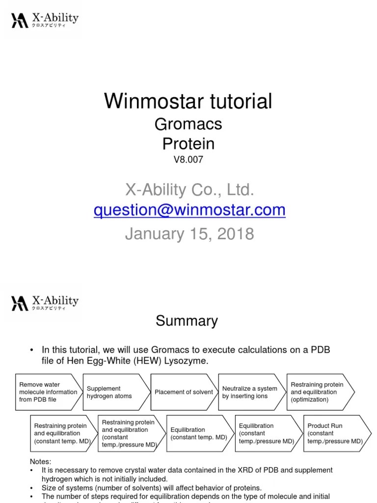Gromacs Tutorial 2 (Protein) PDF | PDF | Ion | Molecules