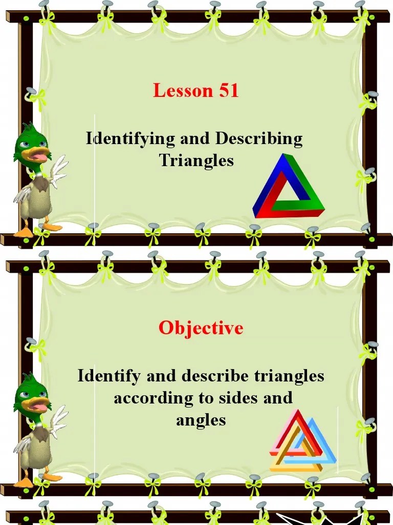 Lesson 51 Identifying and Describing Triangles According To Angles 1