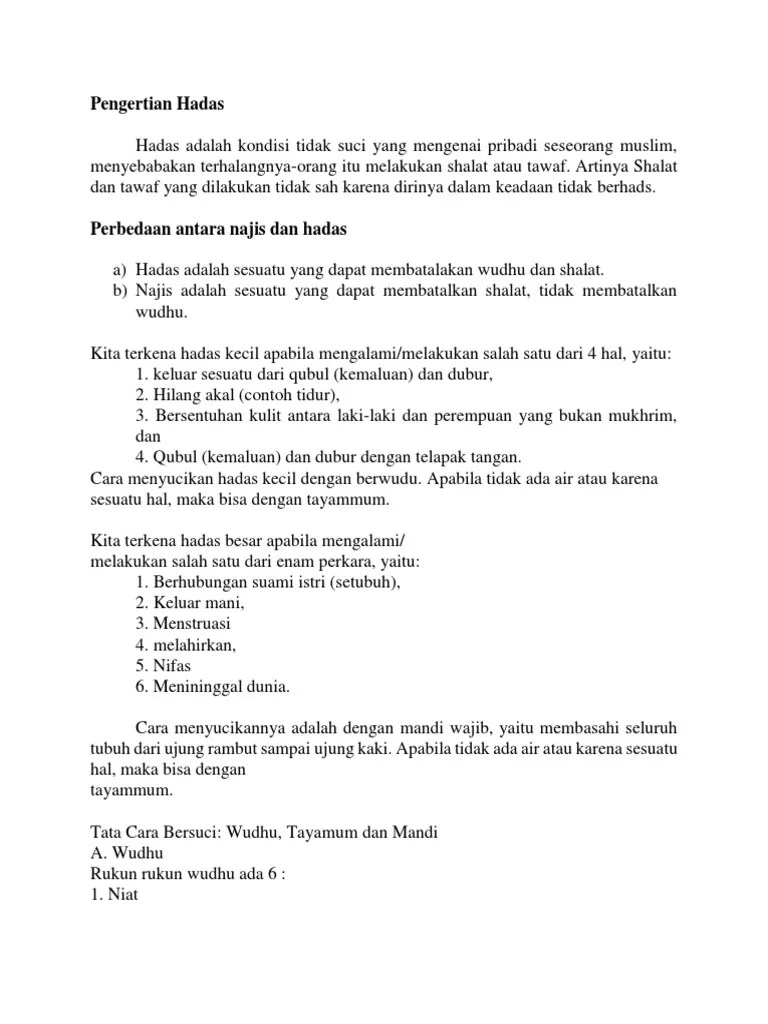 Pengertian Hadas 7 | PDF