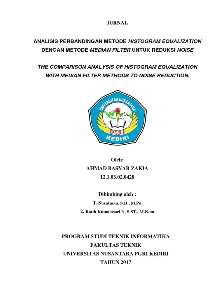 The Comparison Analysis of Histogram Equalization With Median Filter  Methods To Noise Reduction | PDF