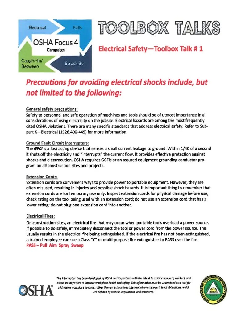 Electrical Toolbox Talks PDF