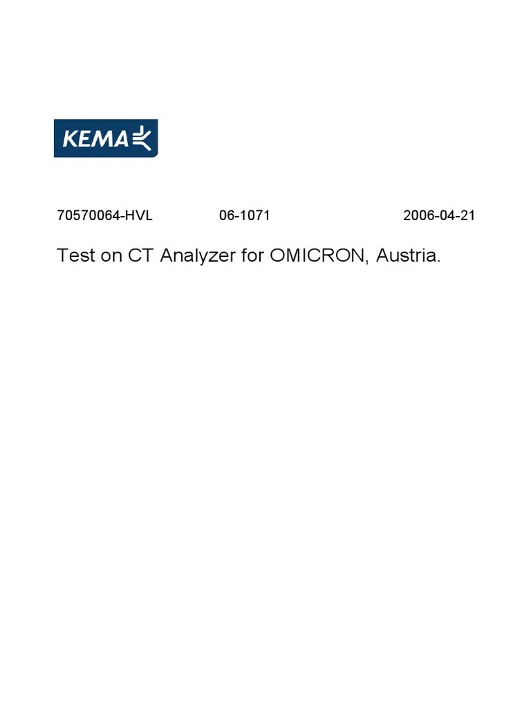 Test On CT-Analyzer-for OMICRON | PDF | Atmospheric Pressure | Transformer