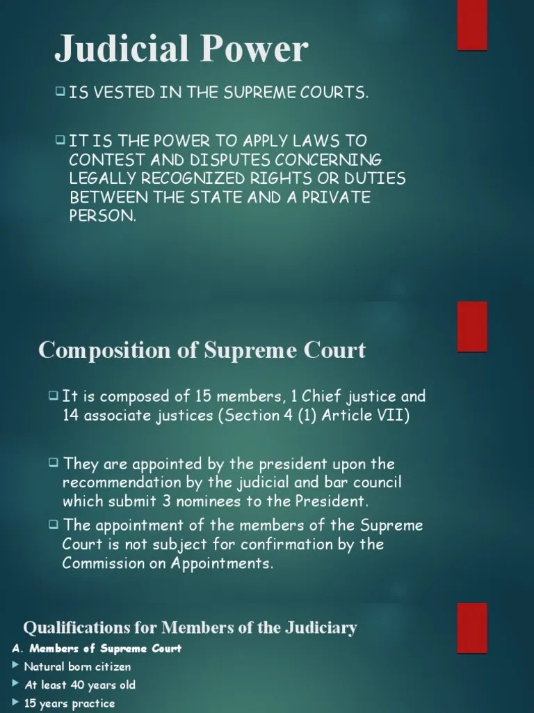 Powers and Functions of the Philippine Supreme Court and the Role of the Judicial and Bar
