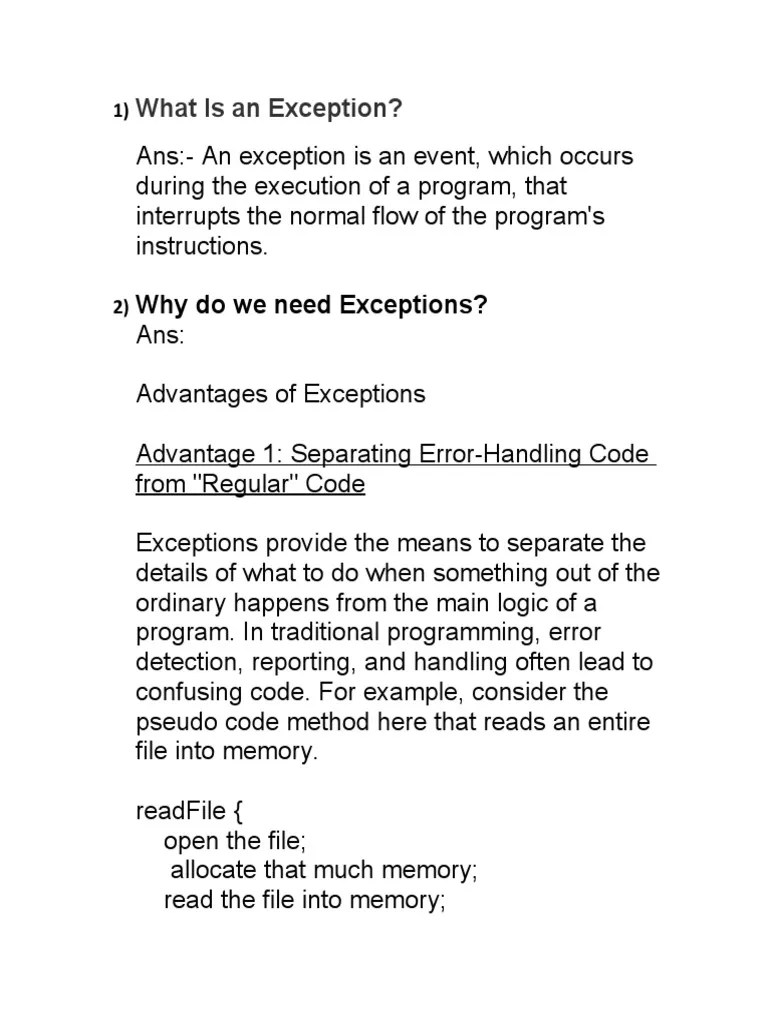 Understanding Exceptions in Java A Comprehensive Explanation of