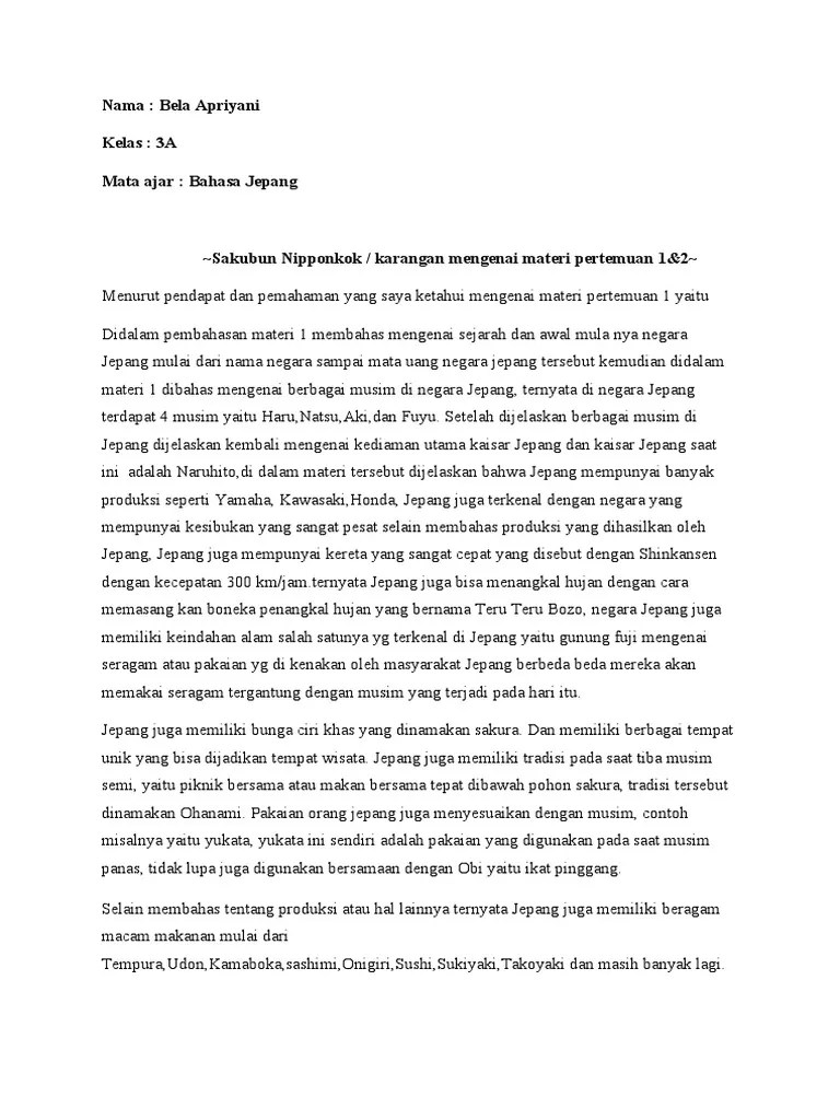 Rangkuman Bahasa Jepang Bela Apriyani | PDF