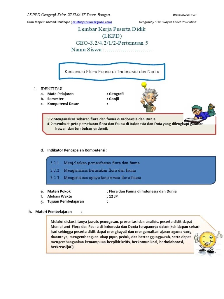 3.2-Lkpd-Dinamika-Biosfer Pert. 5 Konservasi &amp; Pemanfaatan (Nama Siswa) |  PDF