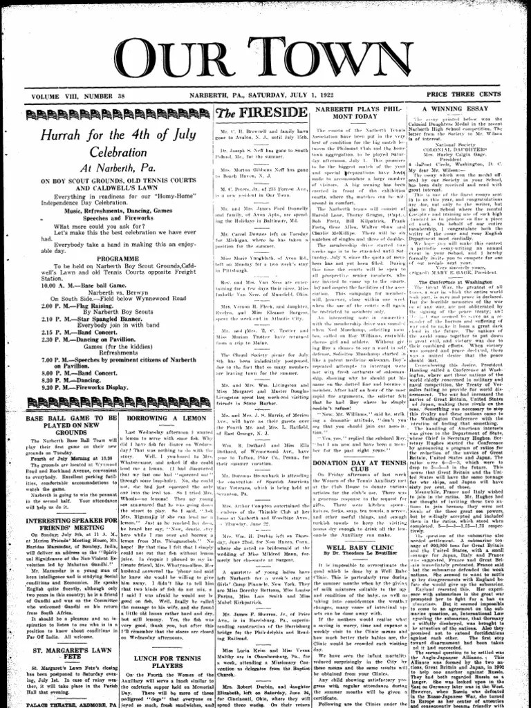 Hurrah For The 4th of July Celebration at Narberth, Pa PDF Leisure