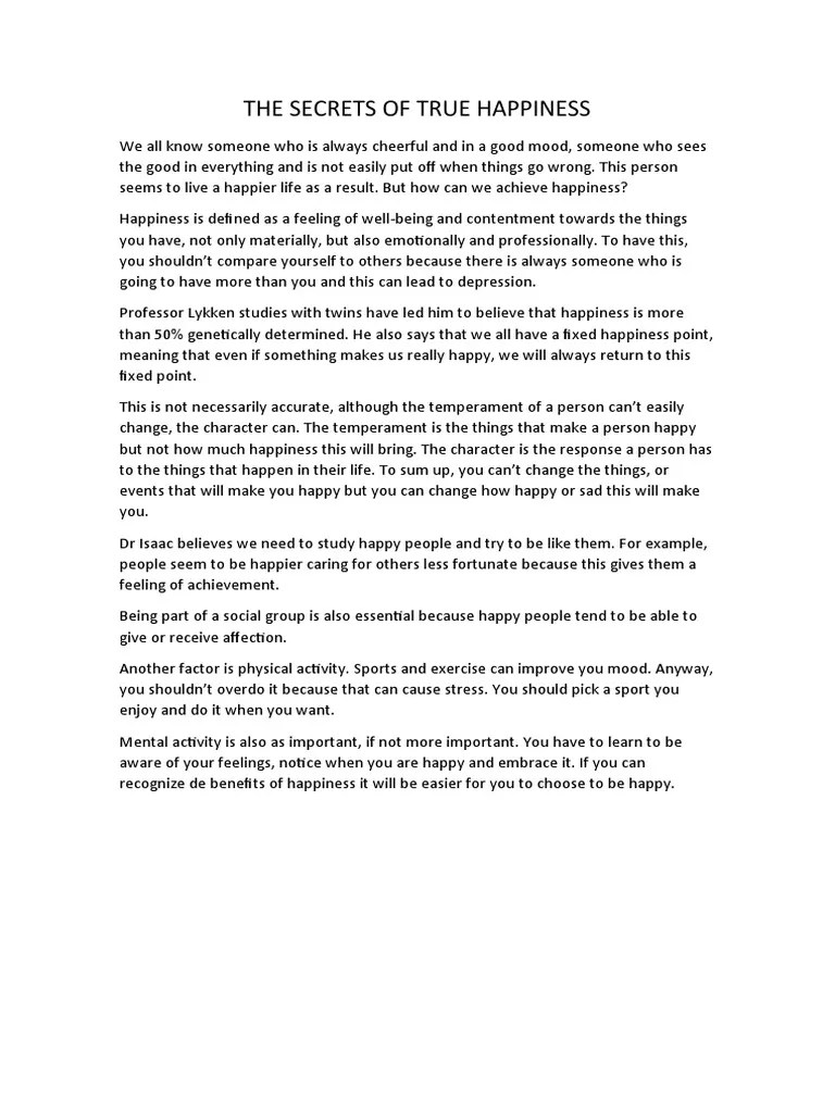 The Secrets of True Happiness PDF