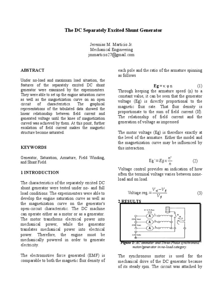 Lab Report 1 DC Generators PDF PDF Electric Generator Electric Motor