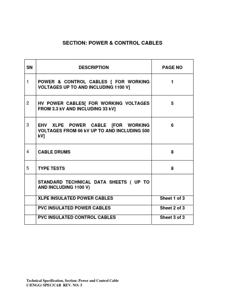 PGCIL Power & Control Cable Rev5 PDF Insulator (Electricity
