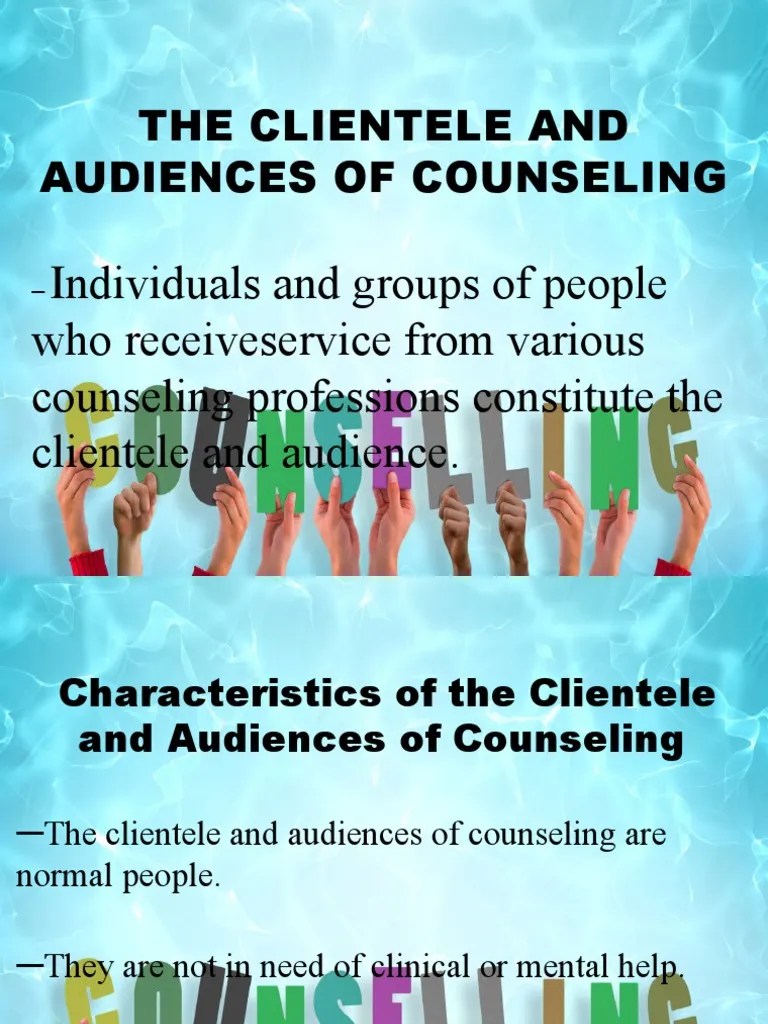 The Clientele and Audiences of Counseling PDF