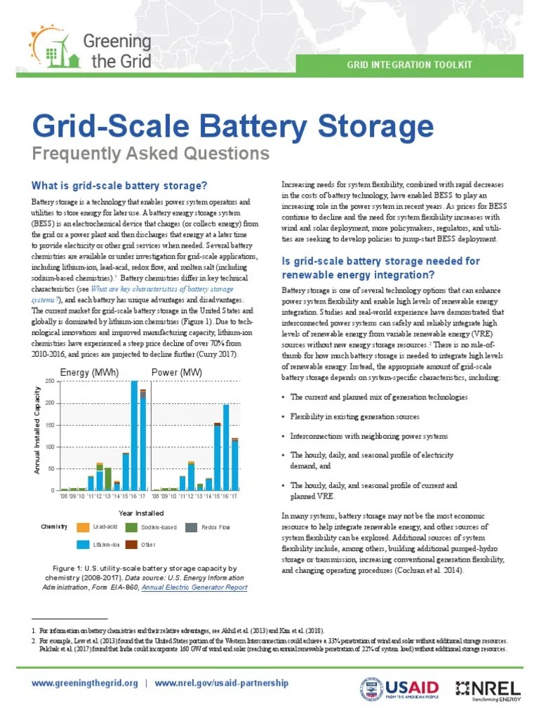 Grid Scale Battery Storage PDF Electrical Grid Kilowatt Hour
