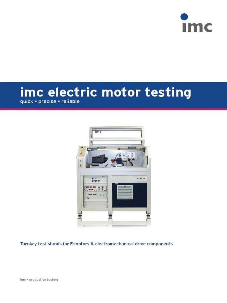 Imc Electric Motor Testing Quick Precise Reliable PDF Electric