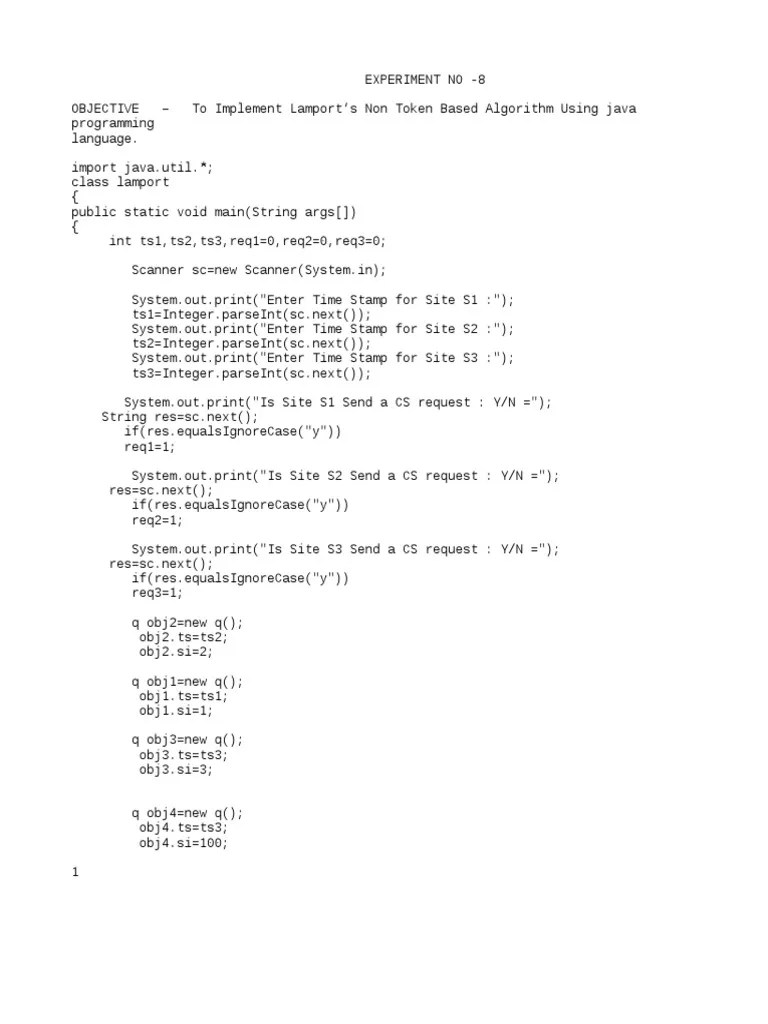 Lamport Java Program Download Free PDF Computer Programming