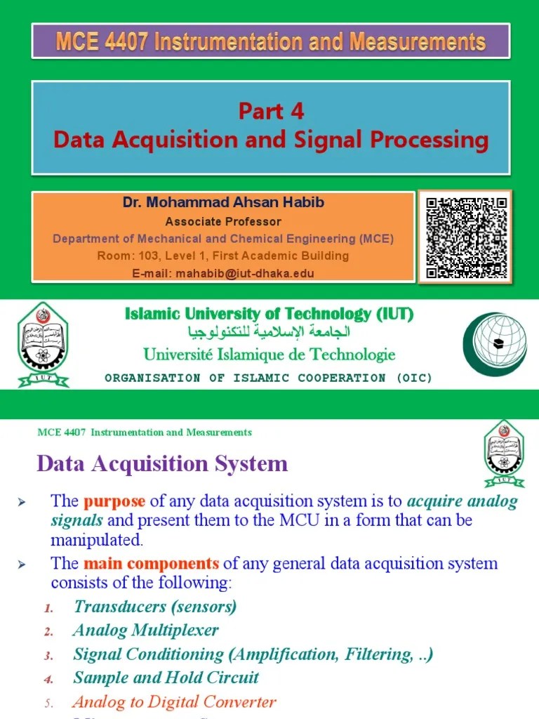 Part 4 Data Acquisition and Signal Processing PDF Analog To Digital