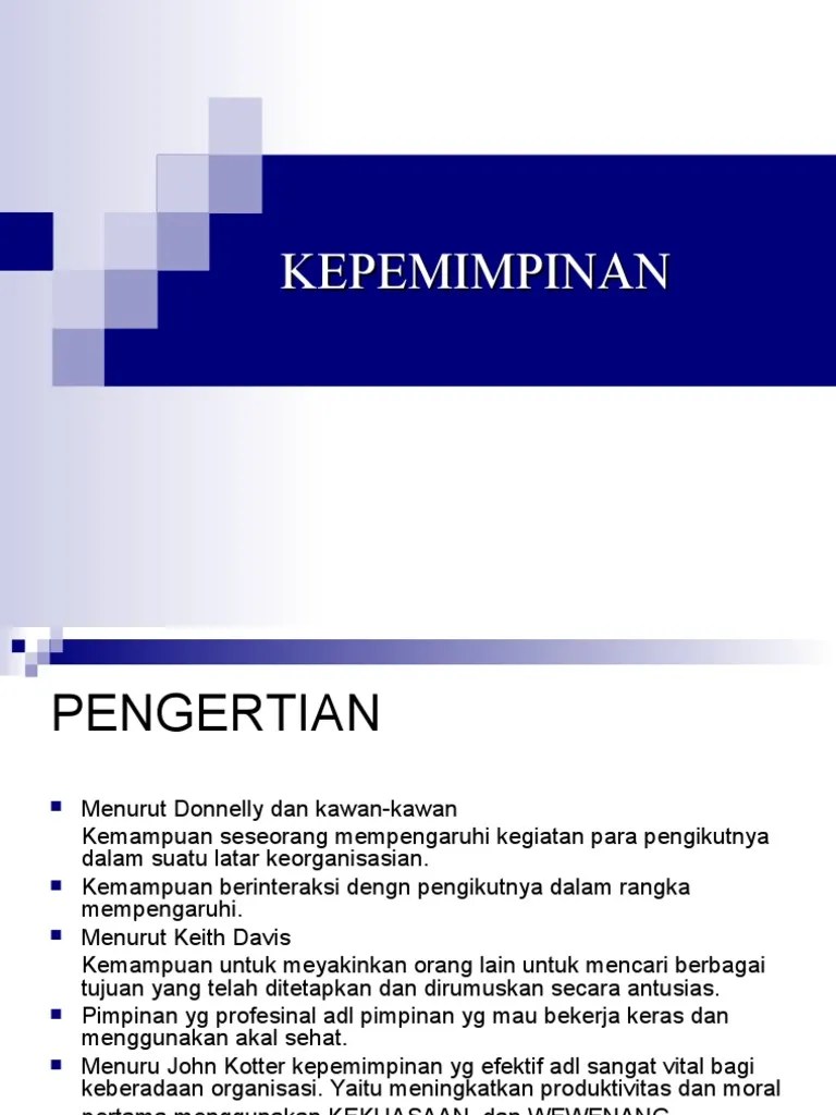 MATERI PENGANTAR MANAJEMEN, KEPEMIMPINAN