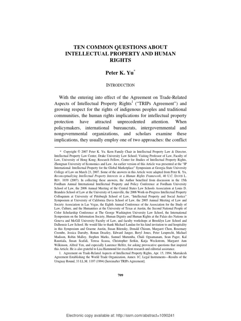 Ipr and HR PDF Human Rights Intellectual Property