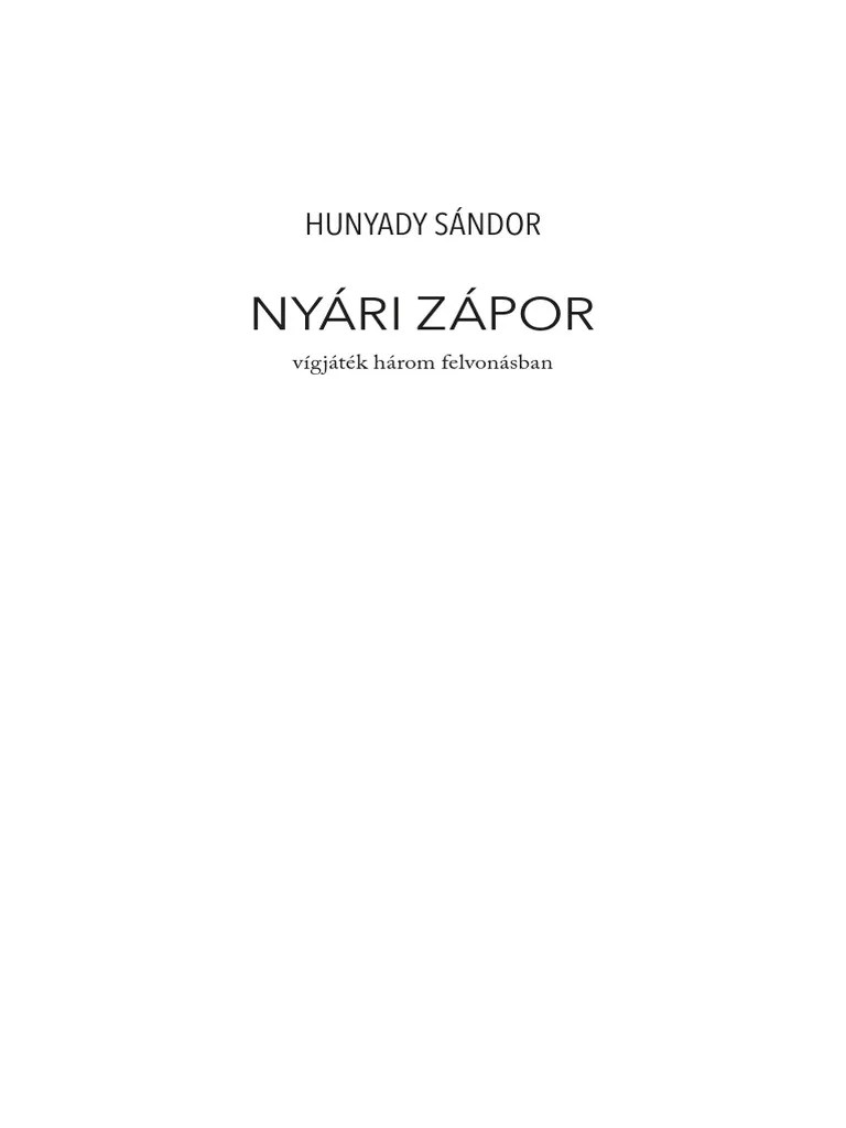 Hunyady Sándor Nyári Zápor PDF