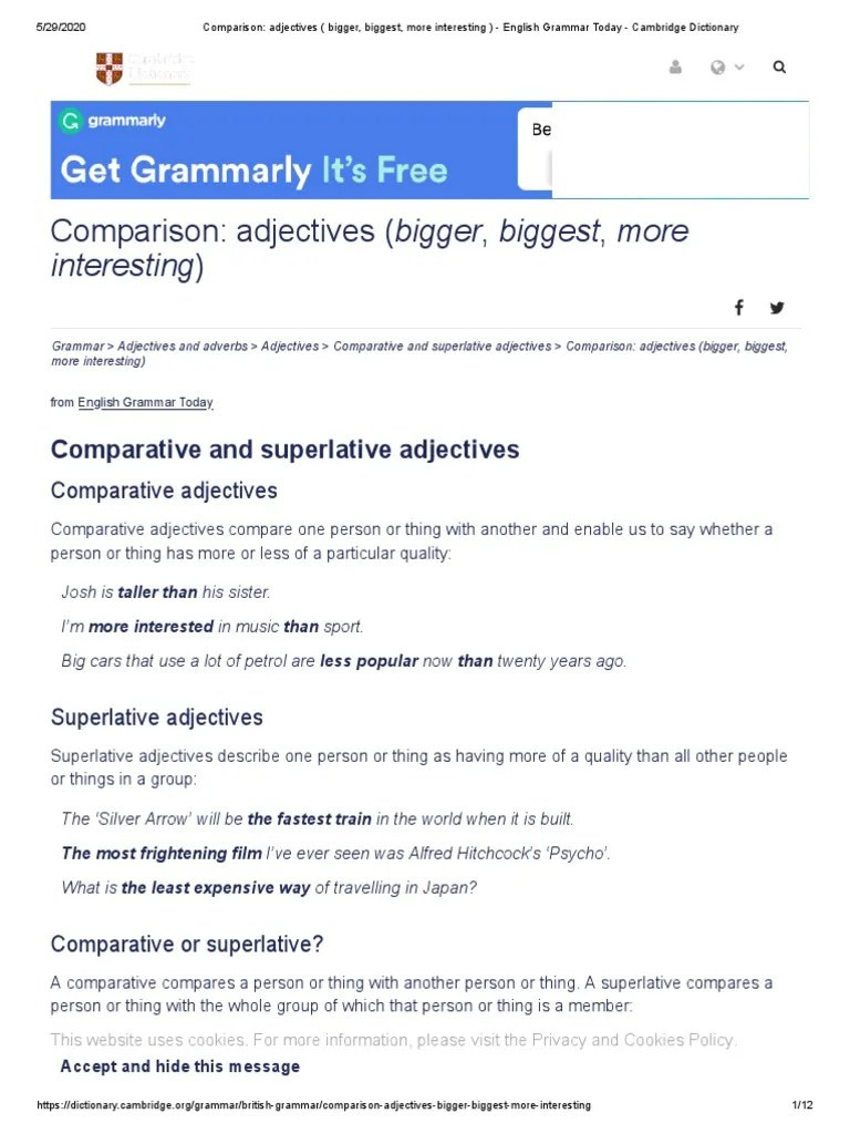 0401 Comparison Adjectives (Bigger, Biggest, More Interesting