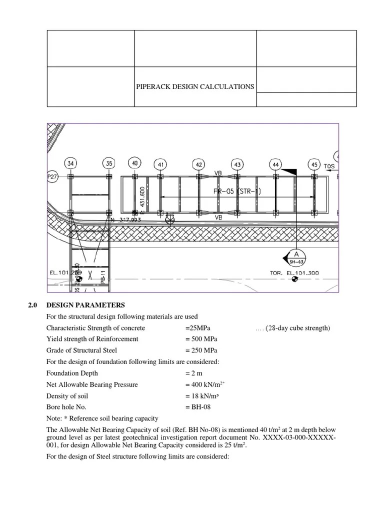 Pipe Rack Design Presentation PDF Strength Of Materials Solid Mechanics