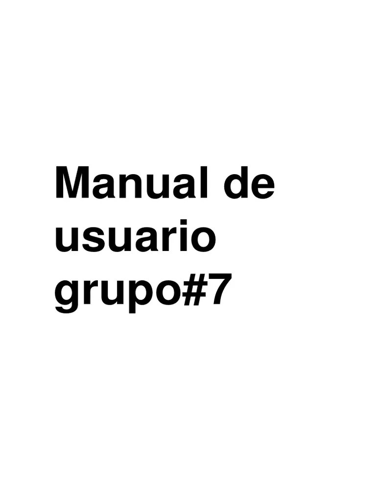Manual de Usuario PDF | PDF