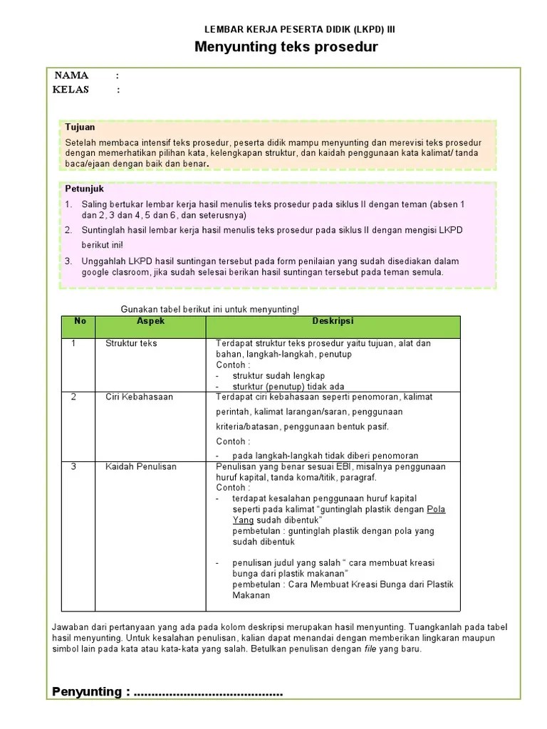 LKPD Menyunting | PDF