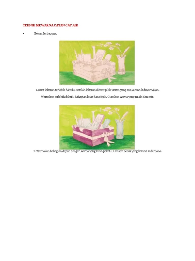 Teknik Mewarna Catan Cat Air | PDF
