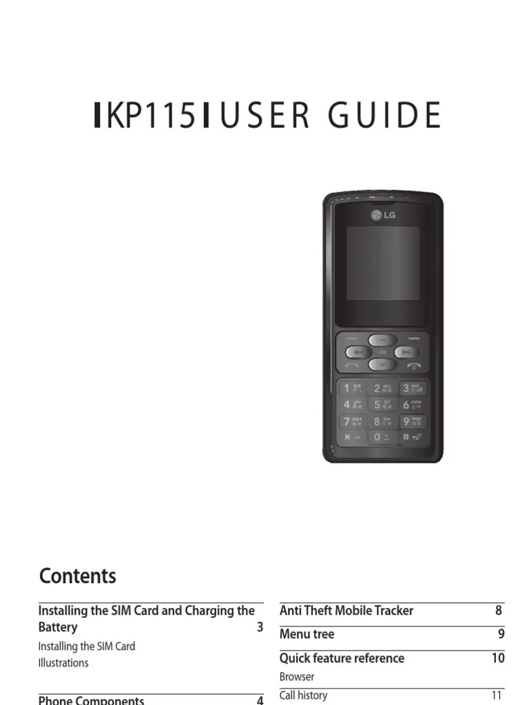 Kp115 User Guide: KP115 - India - E - 1.0 - 0827 - .Indd 1 2008.8.27 4: