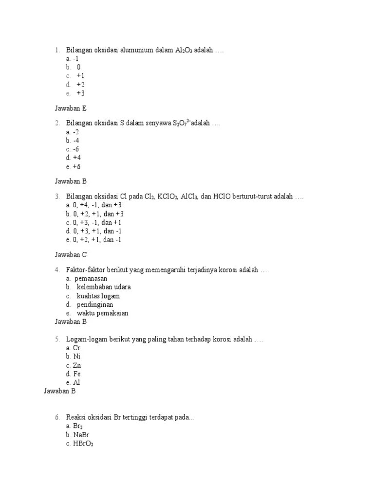 Bilangan Oksidasi Alumunium Dalam Al2O3 | PDF
