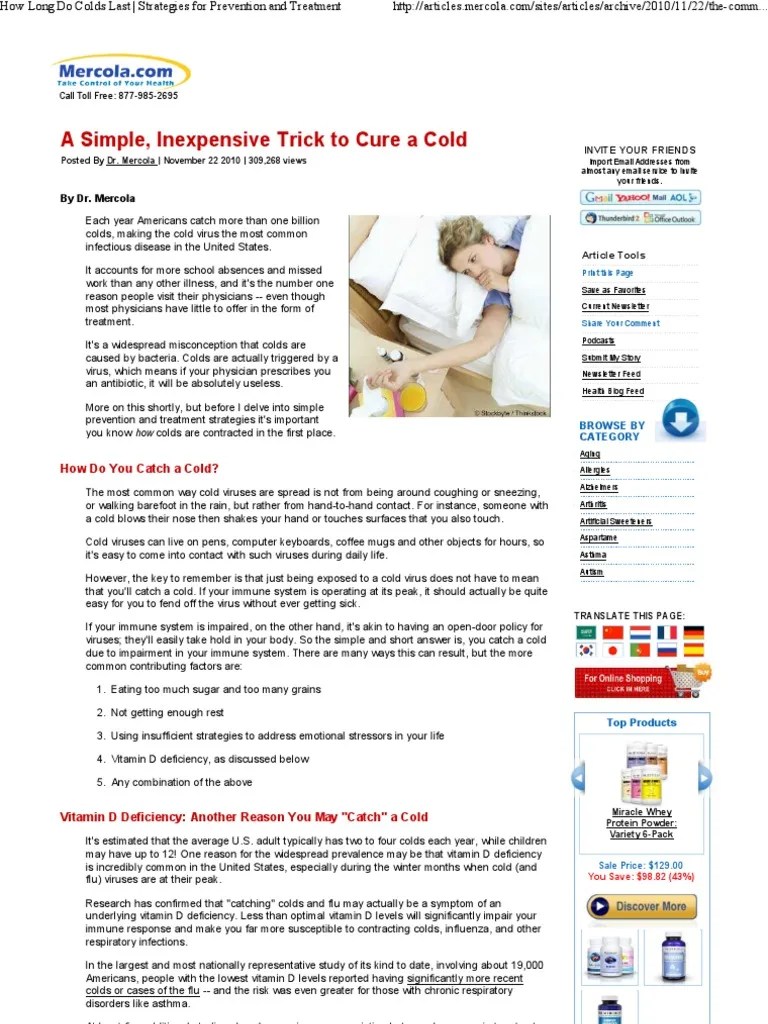 How Long Do Colds Last Strategies For Prevention and Treatment PDF