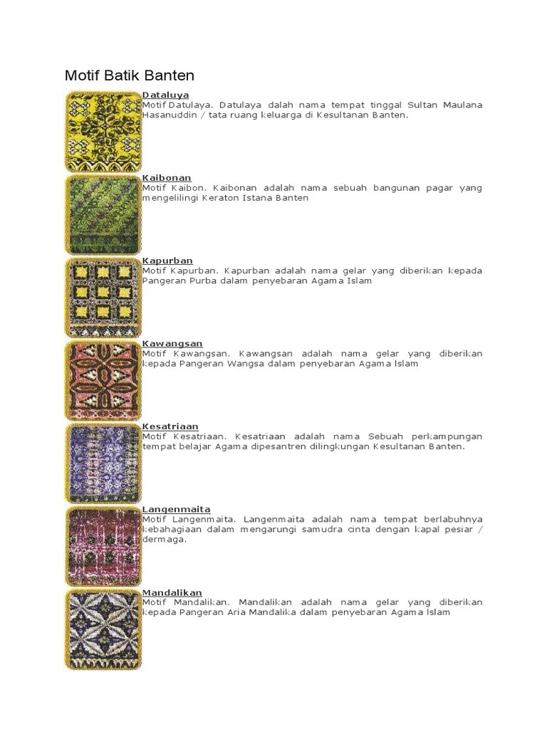 Sejarah Motif Batik Banten