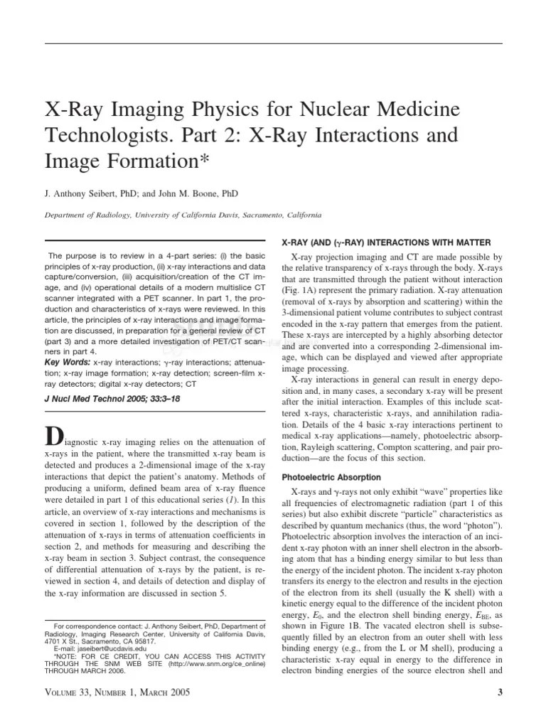 XRay Paper PDF X Ray Attenuation