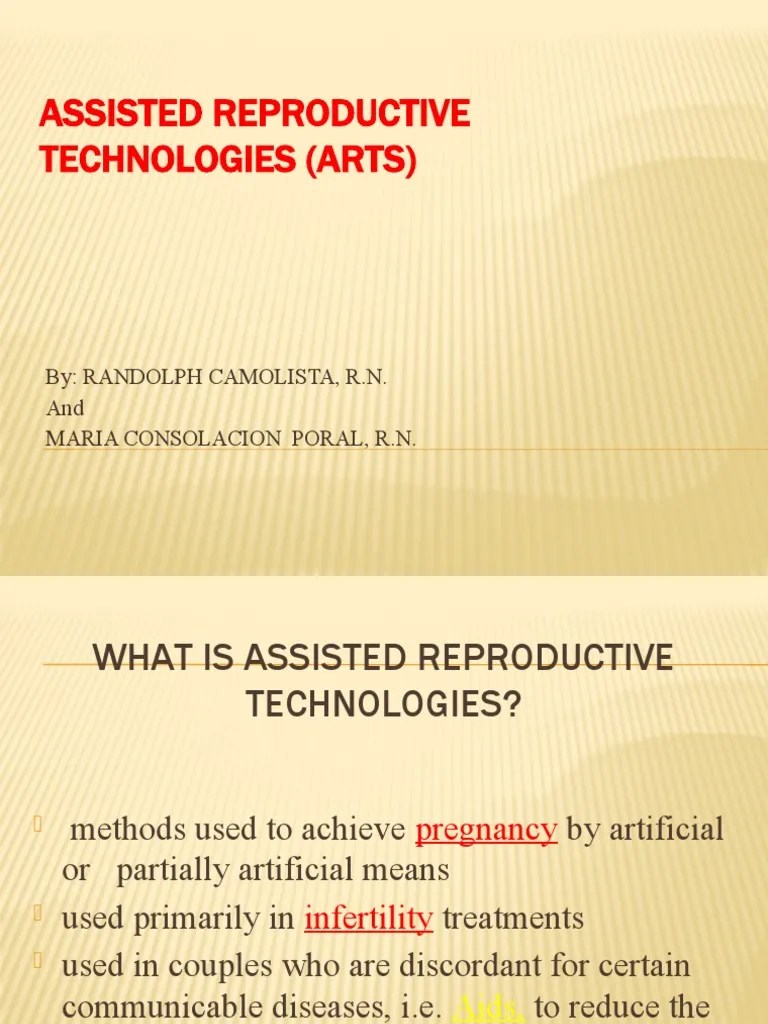 Assisted Reproductive Technologies (Arts) By Randolph Camolista, R.N