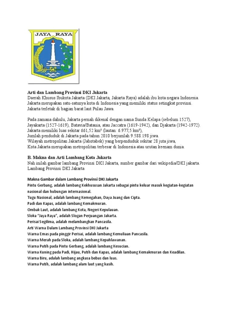 Arti Dan Lambang Provinsi DKI Jakarta | PDF