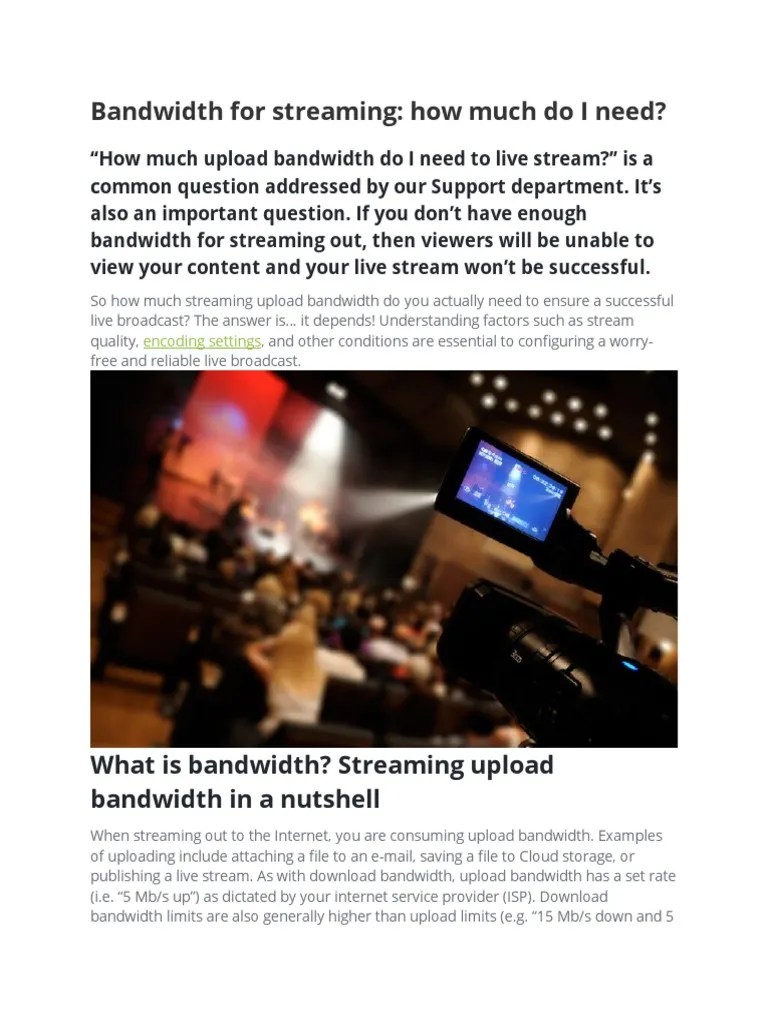 Bandwidth For Streaming How Much Do I Need? What Is Bandwidth