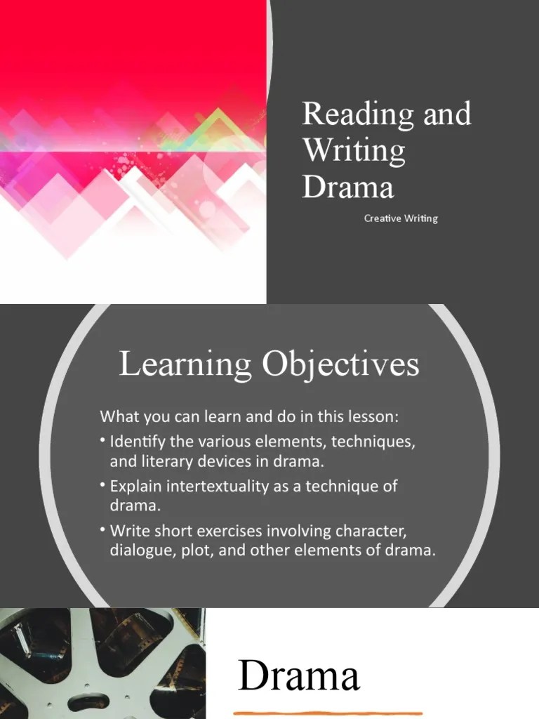 Lesson 5Reading and Writing Drama PDF Plot (Narrative) Poetry