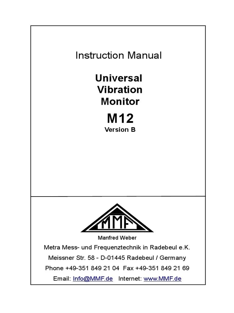 Instruction Manual: Universal Vibration Monitor | PDF | Amplitude