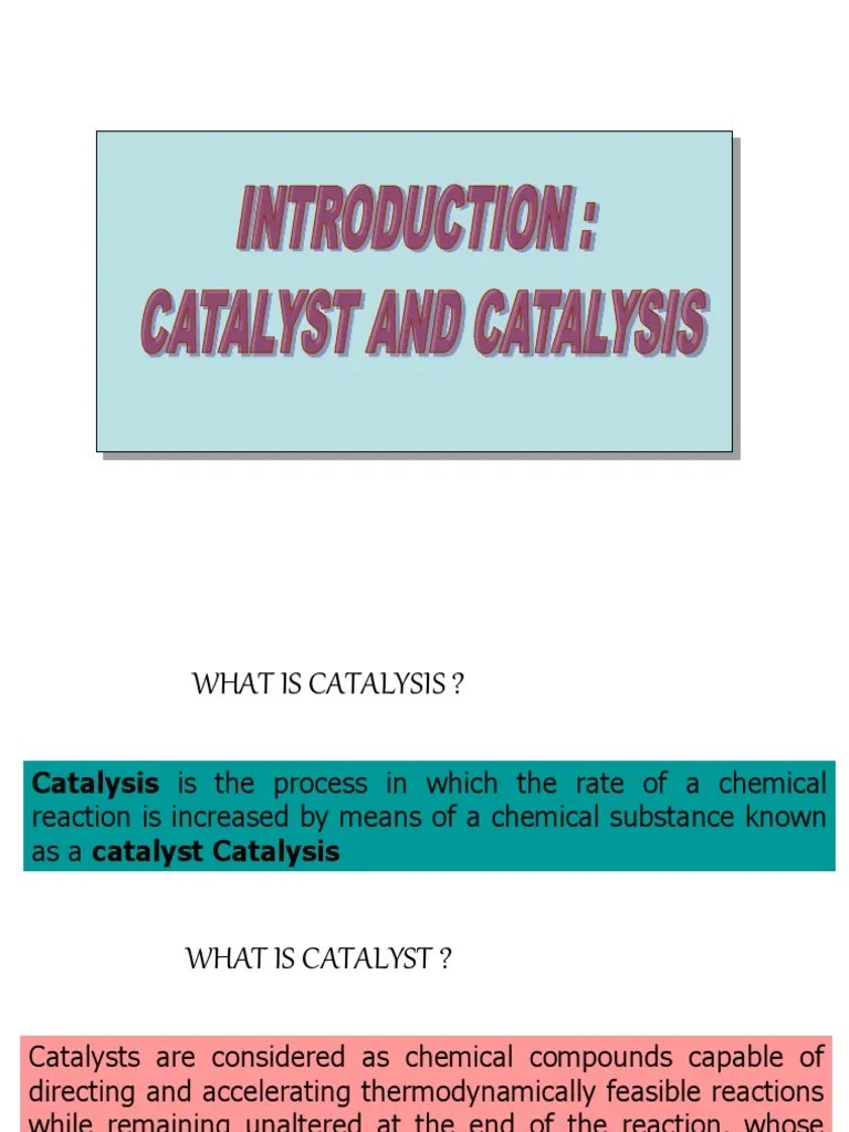 Catalyst Definition PDF Catalysis Reaction Rate