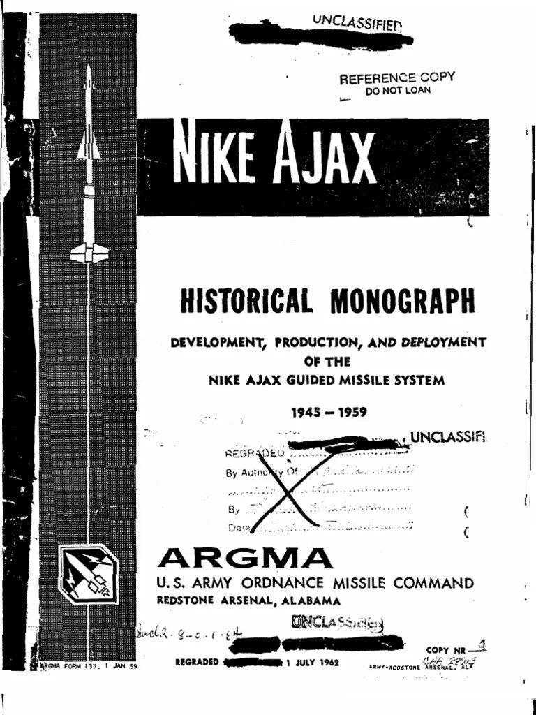 Nike Ajax Historical Monograph 19451959 Missile Anti